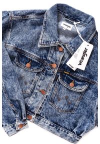 Wrangler - DAMSKA KURTKA JEANSOWA WRANGLER CROPPED JACKET RISKY BUSINESS W421GF25G. Okazja: na co dzień. Kolor: niebieski. Materiał: jeans. Styl: casual #8