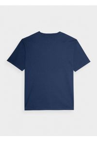 outhorn - T-shirt gładki męski - granatowy. Okazja: na co dzień. Kolor: niebieski. Materiał: dzianina, bawełna. Wzór: gładki. Styl: casual