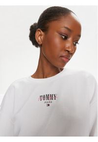 Tommy Jeans Bluza Essential Logo DW0DW17796 Biały Relaxed Fit. Kolor: biały. Materiał: syntetyk