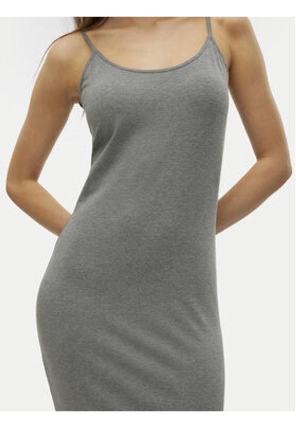Vero Moda Sukienka letnia Sharon 10322285 Szary Slim Fit. Kolor: szary. Materiał: bawełna. Sezon: lato