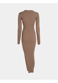 Calvin Klein Sukienka dzianinowa K20K205997 Beżowy Slim Fit. Kolor: beżowy. Materiał: syntetyk, dzianina, wiskoza