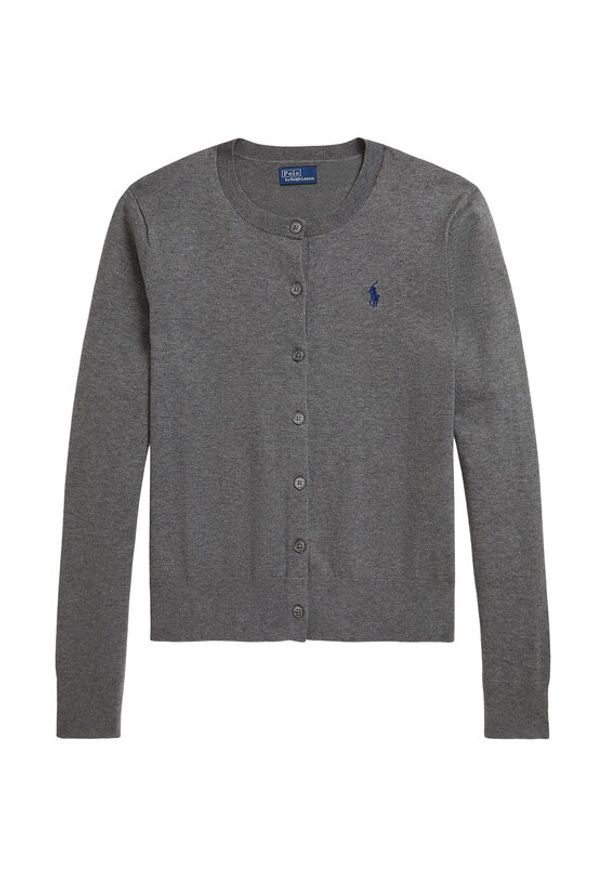 Polo Ralph Lauren Kardigan 211971871006 Szary Regular Fit. Typ kołnierza: polo. Kolor: szary. Materiał: bawełna