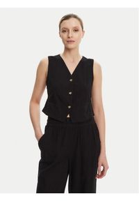 Vero Moda Kamizelka garniturowa Caia 10333795 Czarny Regular Fit. Kolor: czarny. Materiał: bawełna