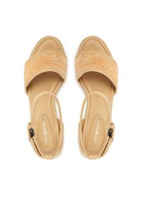 TOMMY HILFIGER - Tommy Hilfiger Espadryle High Wedge Espad FW0FW09471 Beżowy jasny. Kolor: beżowy. Materiał: syntetyk #6