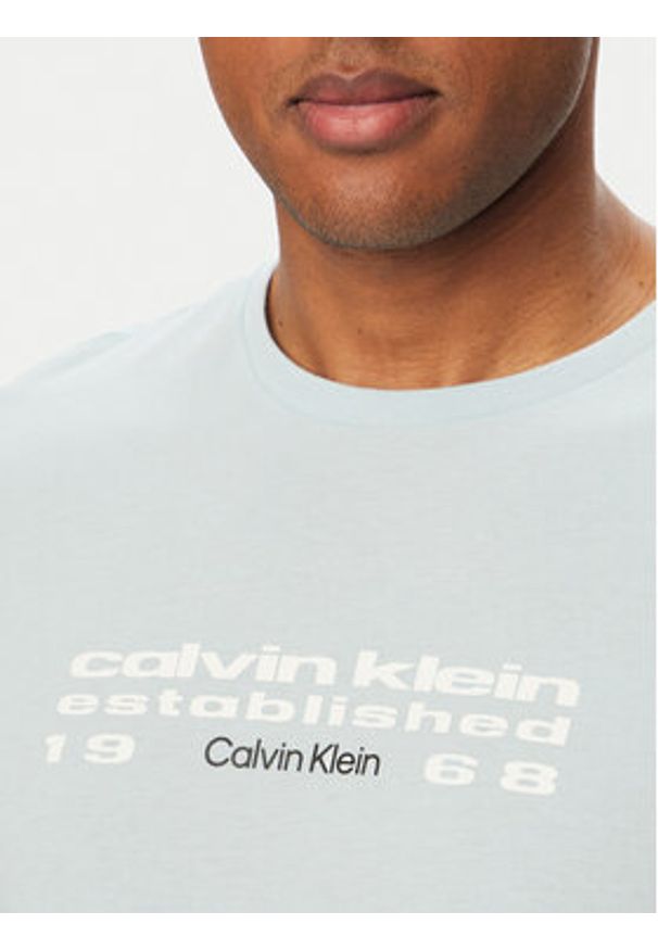 Calvin Klein Jeans T-Shirt SS 30s EU LV04RG800G Niebieski Regular Fit. Kolor: niebieski. Materiał: bawełna
