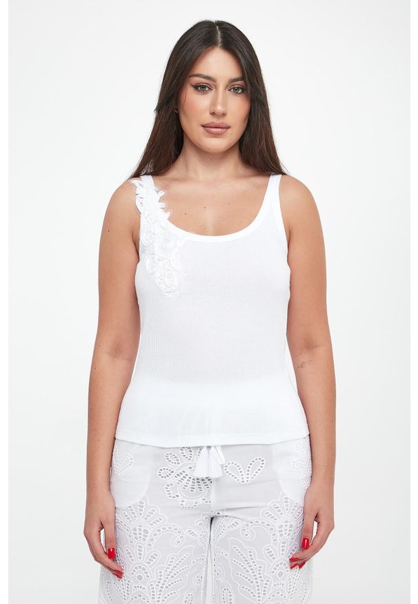 Ermanno Firenze - Top damski z haftem ERMANNO FIRENZE. Wzór: haft