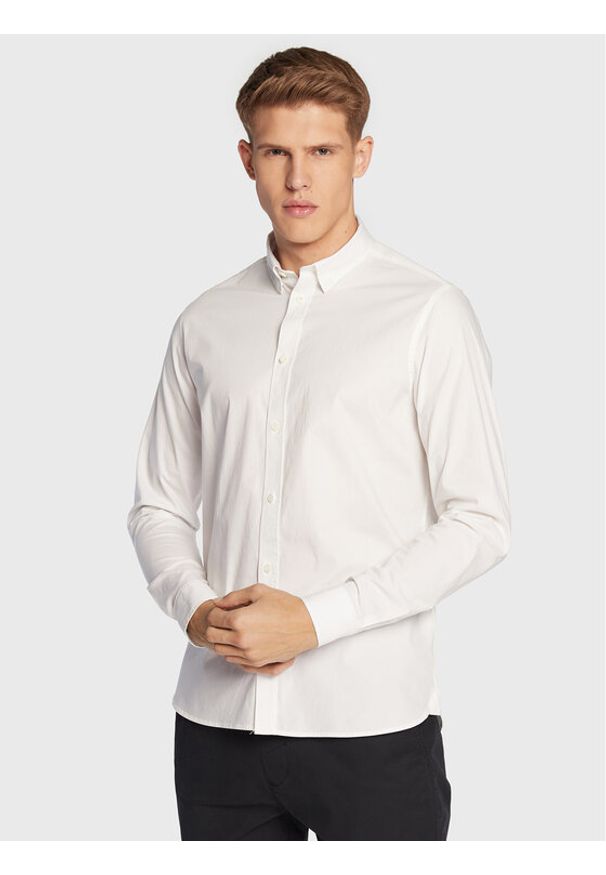 !SOLID - Solid Koszula 21103247 Biały Slim Fit. Kolor: biały. Materiał: bawełna