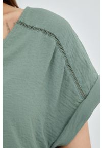 JDY bluzka kolor zielony. Kolor: zielony. Materiał: tkanina. Długość rękawa: krótki rękaw. Długość: krótkie #3