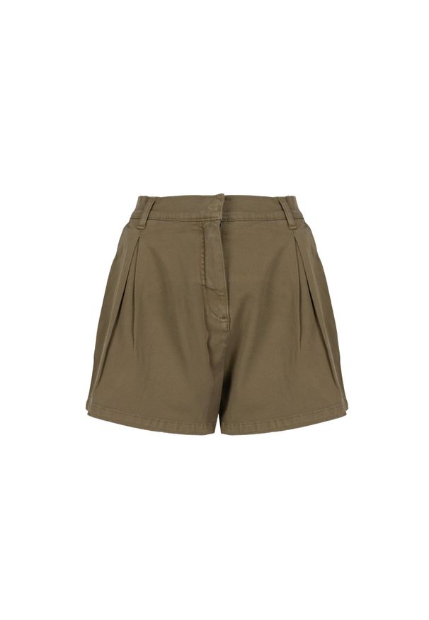 Pinko Szorty "Gioiosa" | J10WR Y847 | Kobieta | Wojskowa Zieleń. Materiał: bawełna, elastan. Długość: krótkie. Sezon: lato. Styl: militarny