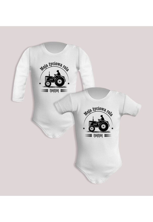 nikiniki - Traktor — body (Rozmiar: 3M; Długość rękawa: długi; Rodzaj nadruku: Traktor). Materiał: bawełna. Wzór: nadruk