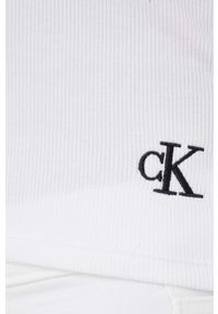 Calvin Klein Jeans top J20J218689.PPYY damski kolor biały. Kolor: biały. Materiał: lycra, materiał. Długość rękawa: na ramiączkach #3