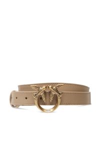 Pinko Pasek Damski Love Berry H2 Belt PE 23 PLT01 100143 A0F1 Beżowy. Kolor: beżowy. Materiał: skóra