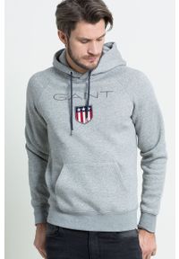 GANT - Gant - Bluza 276310. Kolor: szary. Długość rękawa: raglanowy rękaw. Wzór: aplikacja #1