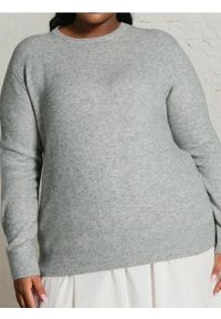 Sinsay - Sweter basic z domieszką wełny - szary. Kolor: szary. Materiał: wełna