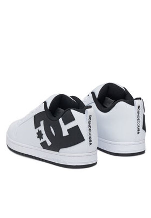 DC Shoes Sneakersy COURT GRAFFIK 300529-WLK Biały. Kolor: biały. Materiał: skóra