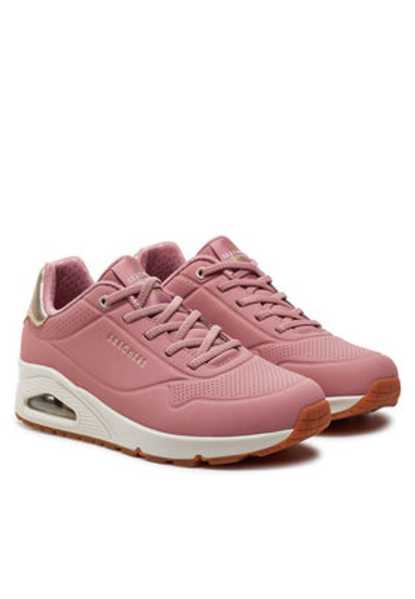 skechers - Skechers Sneakersy 155196/ROS Różowy. Kolor: różowy. Materiał: skóra