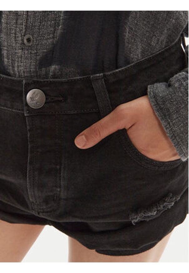 One Teaspoon Szorty jeansowe Bandit 22620C Czarny Relaxed Fit. Kolor: czarny. Materiał: bawełna