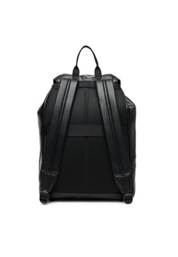 Calvin Klein Plecak Cargo Flap Backpack LV04D3127G Czarny. Kolor: czarny. Materiał: skóra