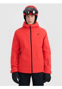 4f - 4F Kurtka narciarska membrana 5000 męska - czerwona L. Okazja: na co dzień. Kolor: czerwony. Materiał: tkanina, poliester. Sezon: zima. Styl: casual #1