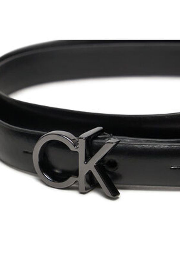 Calvin Klein Pasek Damski Ck Thin Belt 1.5Cm K60K612360 Czarny. Kolor: czarny. Materiał: skóra