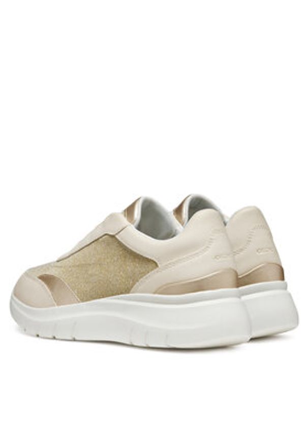 Geox Sneakersy D Plummery D55YNA 0LYBC C2L1S Złoty. Kolor: złoty. Materiał: skóra