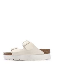 Klapki damskie Birkenstock Arizona Flex. Kolor: beżowy. Materiał: syntetyk, materiał. Sezon: lato. Sport: turystyka piesza #1