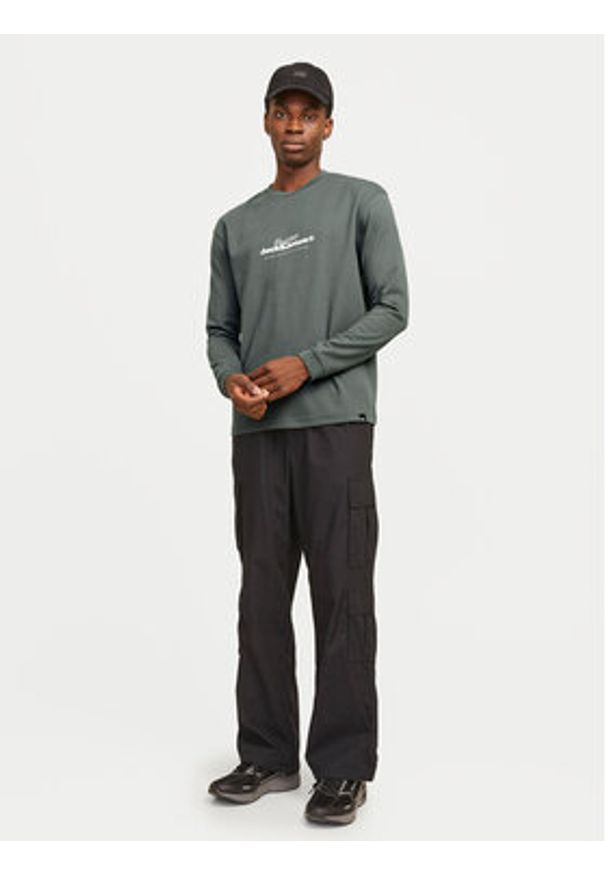 Jack & Jones - Jack&Jones Longsleeve Charlie 12265426 Szary Regular Fit. Kolor: szary. Materiał: syntetyk, bawełna. Długość rękawa: długi rękaw