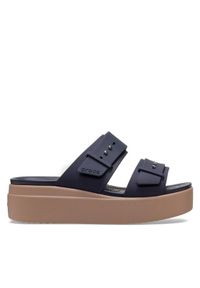 Crocs Klapki Brooklyn Low Wedge Sandal W 207431 Granatowy. Kolor: niebieski