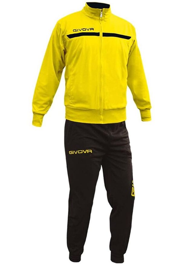 Givova One dres polarfleece z zamkiem XS. Kolor: wielokolorowy, żółty, czarny. Materiał: polar, dresówka. Sport: piłka nożna, fitness