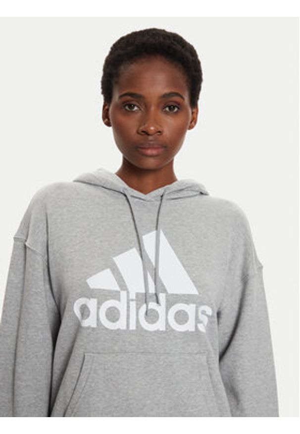 Adidas - adidas Bluza Essentials Big Logo IC9865 Szary Loose Fit. Kolor: szary. Materiał: bawełna