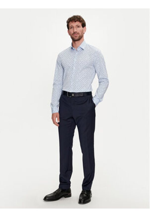 Calvin Klein Koszula K10K113168 Niebieski Slim Fit. Kolor: niebieski. Materiał: bawełna