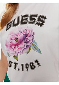 Guess T-Shirt Peony V4YI15 J1314 Biały Regular Fit. Kolor: biały. Materiał: bawełna