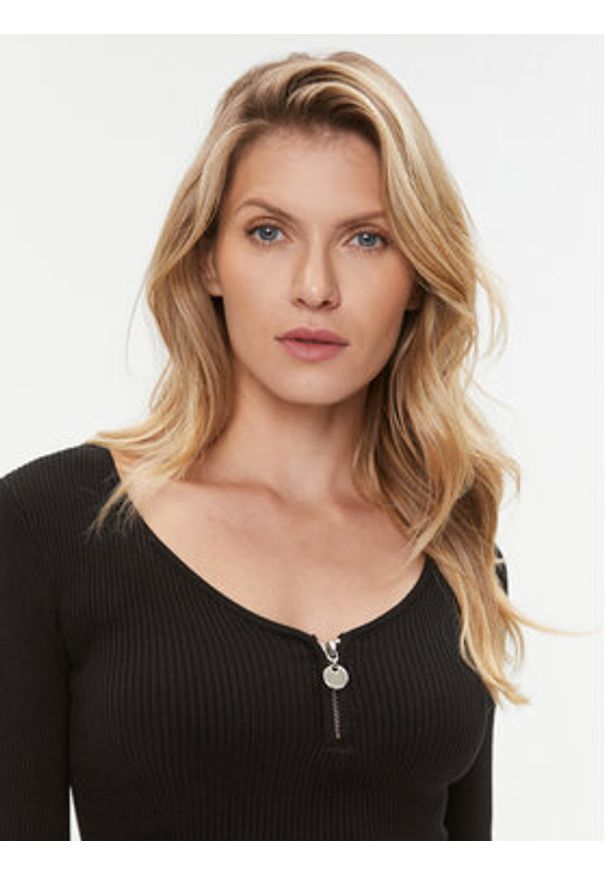 Morgan Sweter 232-MBANZA Czarny Slim Fit. Kolor: czarny. Materiał: wiskoza