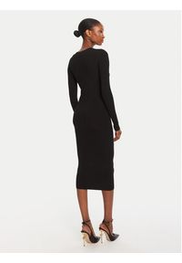 Elisabetta Franchi Sukienka dzianinowa AM-10B-56E2-V390 Czarny Slim Fit. Kolor: czarny. Materiał: lyocell #3