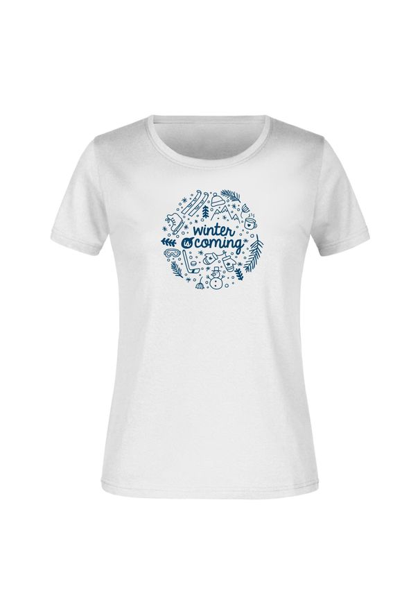 YB SPORTS - T-shirt Damski Zimowy Biały XL - Miękka Bawełna, Idealne Dopasowanie. Kolor: biały. Materiał: bawełna. Sezon: zima. Sport: piłka nożna