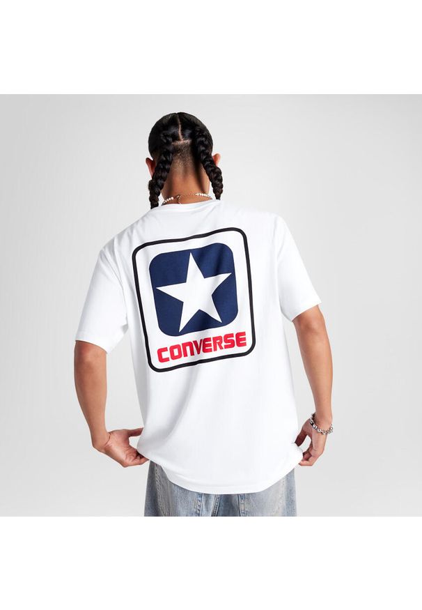 Koszulka Converse Con T-shirt M Con Box Star Tee, Mężczyźni. Kolor: biały. Materiał: bawełna, materiał