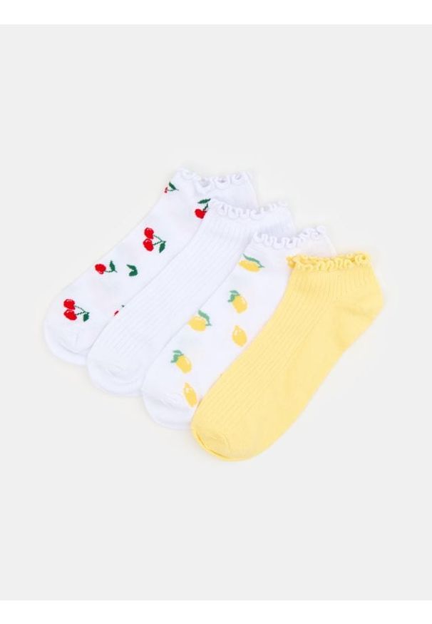 Sinsay - Prążkowane skarpetki 4 pack - wielobarwny. Materiał: prążkowany