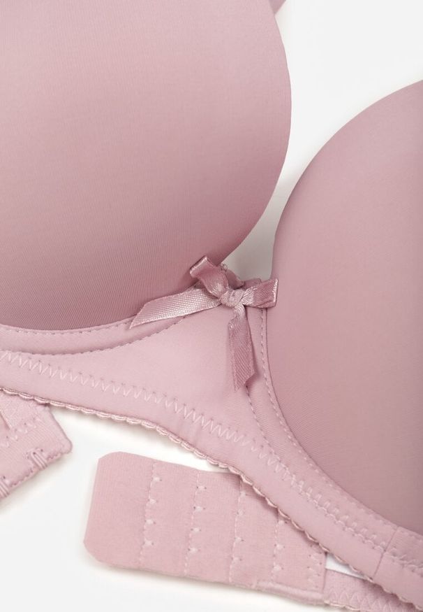 Born2be - Fioletowy Klasyczny Biustonosz o Gładkim Wykończeniu Lamisa. Kolor: fioletowy. Wzór: gładki