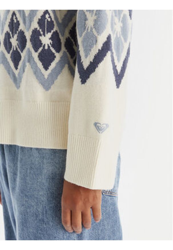 Roxy Golf Saltwater Lover ERJSW03673 Écru Regular Fit. Typ kołnierza: golf. Materiał: wiskoza