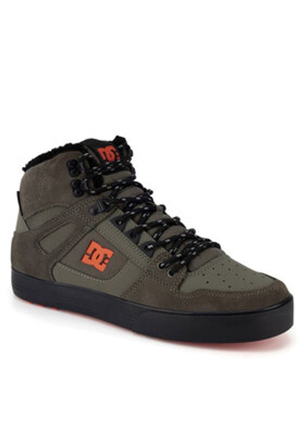 DC Sneakersy PURE HIGH-TOP WC WNT ADYS400047-DOO Zielony. Kolor: zielony. Materiał: zamsz, skóra