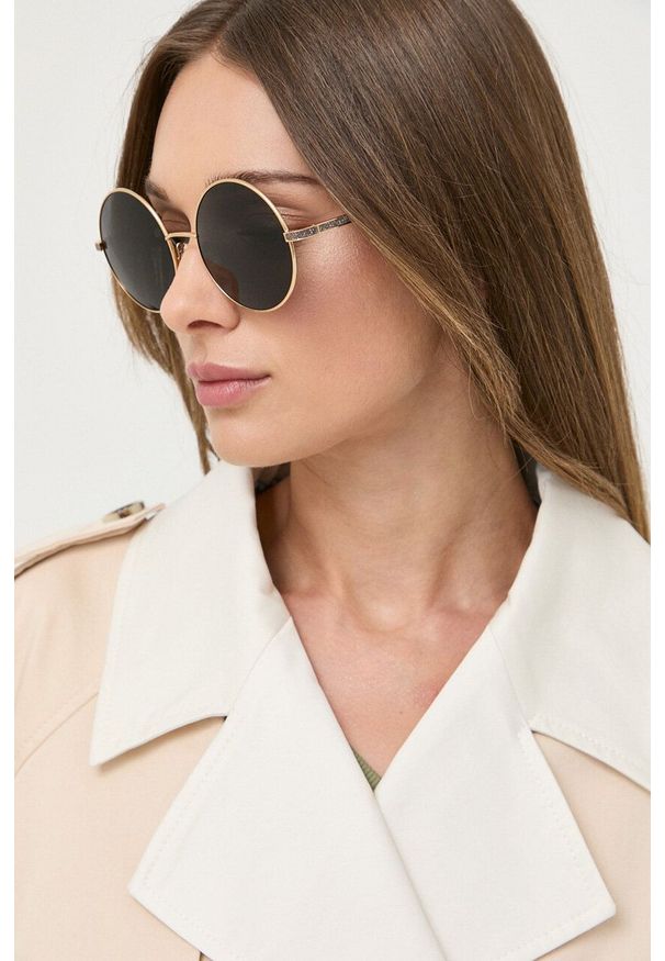 Jimmy Choo okulary przeciwsłoneczne Oriane damskie kolor czarny. Kształt: okrągłe. Kolor: czarny