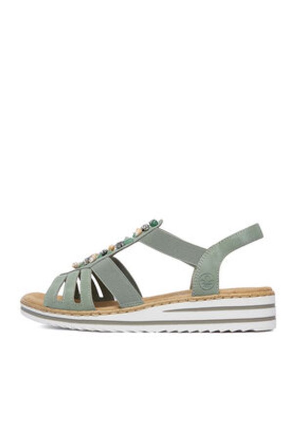 Rieker Sandały CEO-V0649-52 Zielony. Kolor: zielony. Materiał: skóra