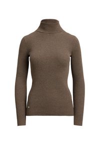 Lauren Ralph Lauren - LAUREN RALPH LAUREN Golf 200643398072 Brązowy Slim Fit. Typ kołnierza: golf. Kolor: brązowy. Materiał: bawełna #3
