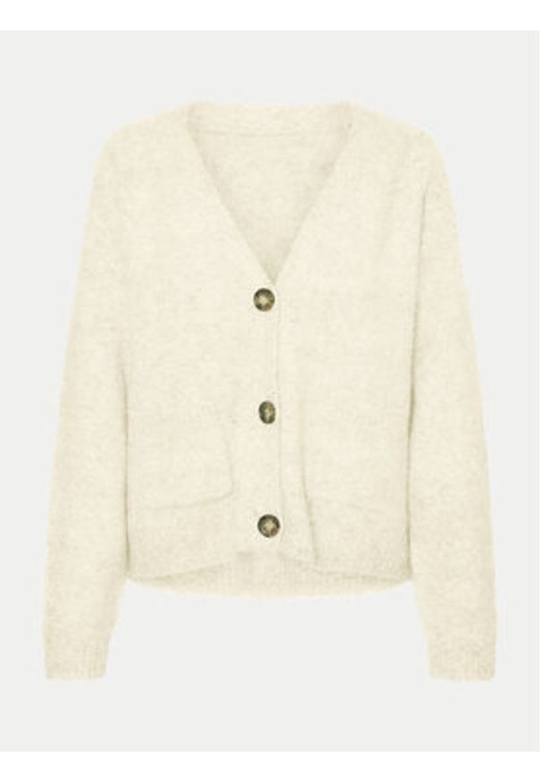 Vero Moda Kardigan Boom 10320457 Beżowy Loose Fit. Kolor: beżowy. Materiał: syntetyk