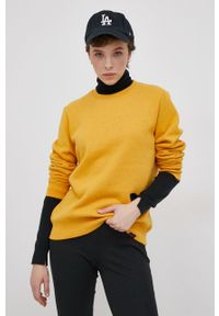 Superdry Bluza damska kolor żółty gładka. Okazja: na co dzień. Kolor: żółty. Wzór: gładki. Styl: casual #2