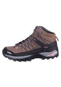 Buty trekkingowe damskie CMP Rigel Mid Wmn WP. Zapięcie: sznurówki. Kolor: brązowy. Materiał: materiał, syntetyk. Szerokość cholewki: normalna