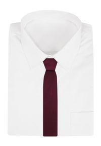 Męski Krawat Alties - Kolor Bordowy z Drobną Fakturą Materiału. Kolor: czerwony. Materiał: materiał. Styl: wizytowy, elegancki #2