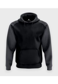 MegaKoszulki - Męska bluza dwukolorowa premium (bez nadruku, gładka) - czarna. Kolor: czarny. Materiał: bawełna. Wzór: gładki