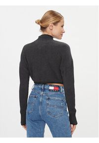 Tommy Jeans Sweter Badge DW0DW16519 Czarny Regular Fit. Kolor: czarny. Materiał: bawełna #4