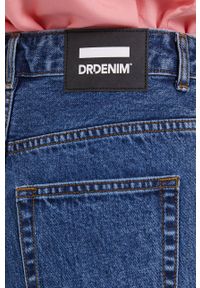 Dr. Denim Szorty jeansowe damskie kolor granatowy gładkie high waist. Okazja: na co dzień. Stan: podwyższony. Kolor: niebieski. Materiał: jeans, denim. Wzór: gładki. Styl: casual #4